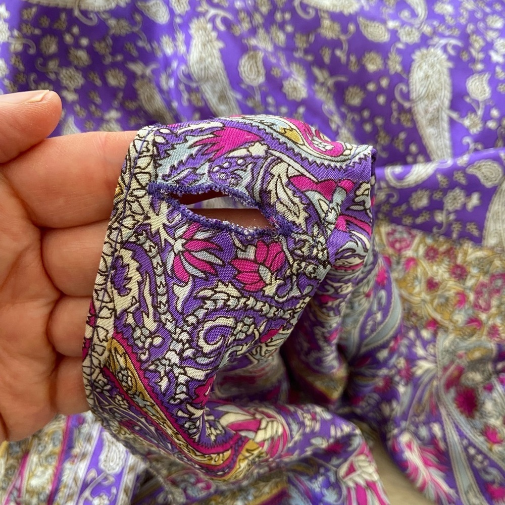 Impressions Boho Purple Paisley Print Maxi Wrap Skirt Women’s Large - Picture 4 of 6